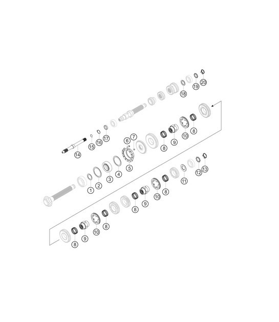 Diagram 3.3-14 Porsche Cayenne 9PA1 (957) 2007-2010 Transmission