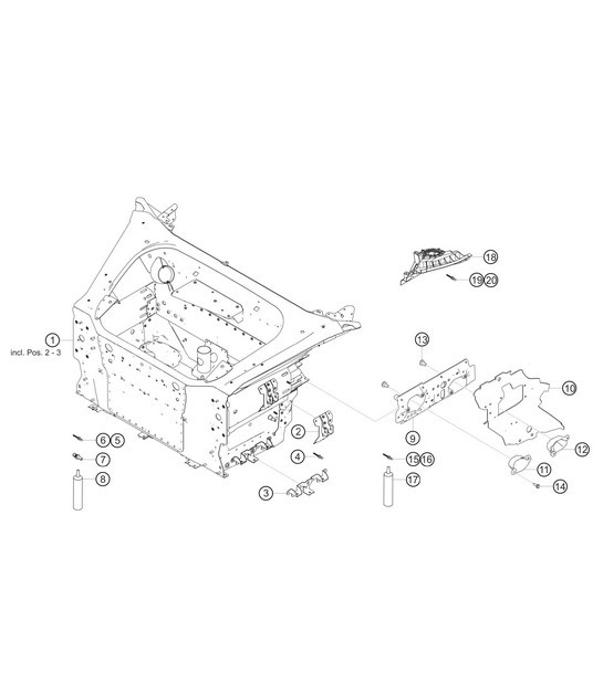 Diagram 8.8-02 Porsche Cayenne 9PA (955) 2003-2006 Body