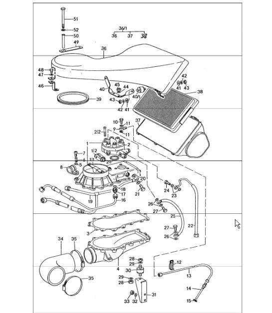 Diagram 107-00 Porsche 356 (1950-1965) Motore
