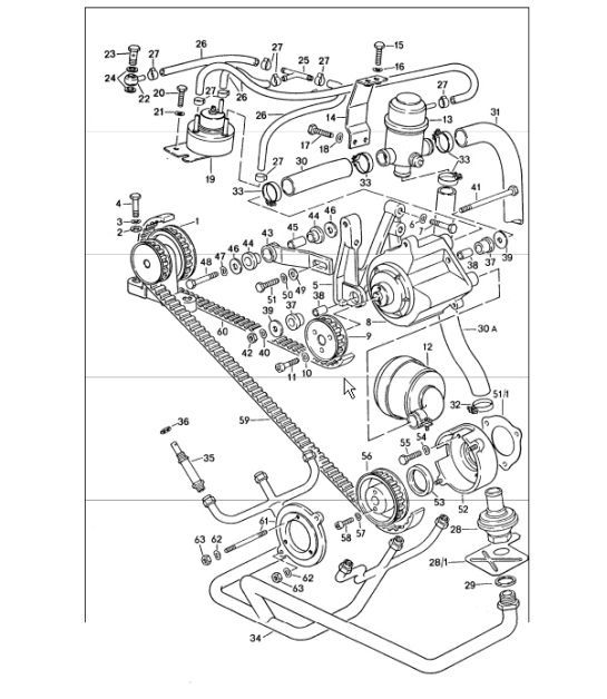 Diagram 108-00 Porsche Macan (95B) MK1 (2014-2018) Moteur