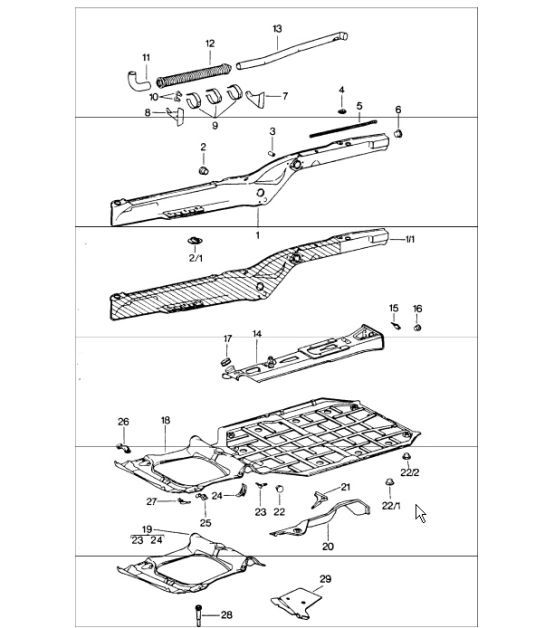 Diagram 801-10 Porsche Cayman 718 2.0L Manual (300 Bhp) Karosserie