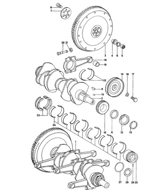 Diagram 102-000 Porsche 914 (1970-1976) 引擎