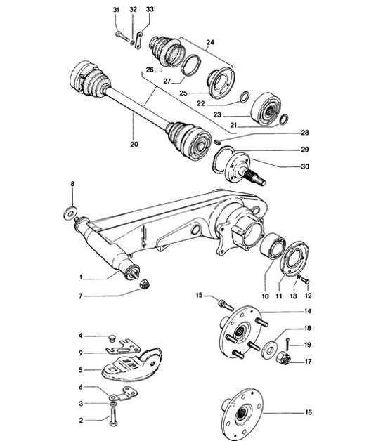 Diagram 501-000 Porsche Cayman S / GTS 3.4L 981 2013-16 Rear Axle