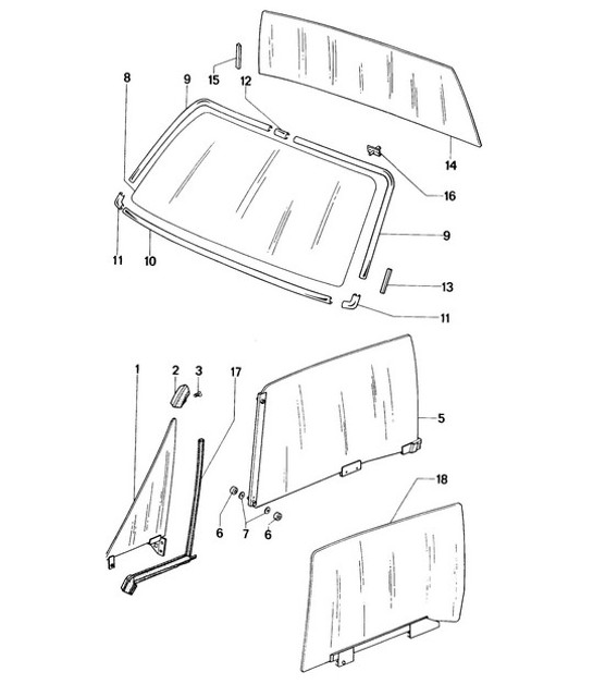 Diagram 805-000 Porsche 993 (911) TURBO 1994-96  车身