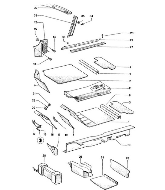 Diagram 807-000 Porsche 964 (911) C4 1989-93 Karosserie