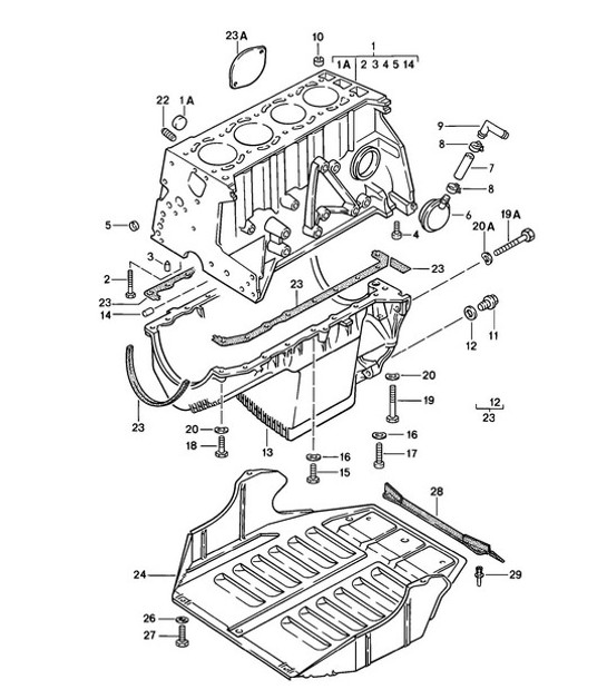 Diagram 101-010 Porsche 997 MK1 TURBO 2007-09 Motor