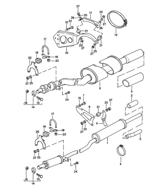 Diagram 202-015 Porsche Macan (95B) MK1 (2014-2018) Fuel System, Exhaust System