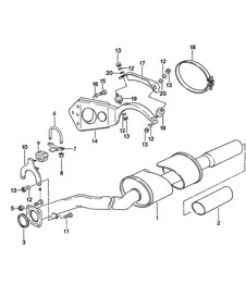 Exhaust system / Rear muffler 924 TURBO 1979
