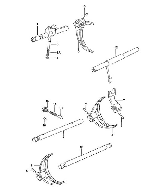 Diagram 304-005 Porsche 997 MK1 TURBO 2007-09 Übertragung