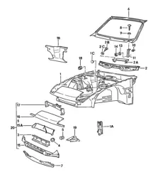 Carrosserie voorste gedeelte 924 1976-79