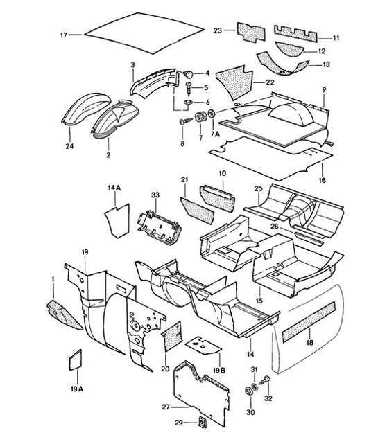 Diagram 807-000 Porsche 991 (911) MK1 2012-2016 Carrocería