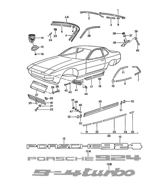 Diagram 810-000 Porsche 997 (911) MK1 2005-2008 Carrocería