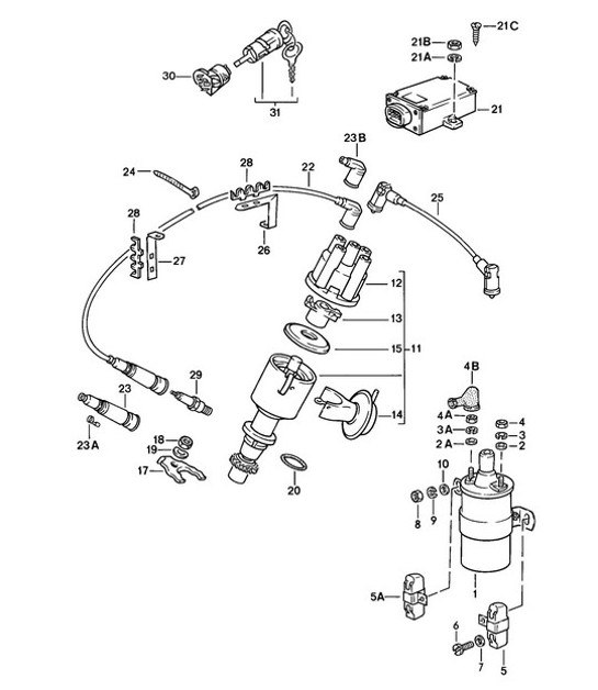 Diagram 901-005 Porsche 970.1 Panamera Diesel V6 3.0L 2011-13 Equipo eléctrico