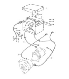 Battery / Wiring harnesses for Starter / Generator 924 1976-79