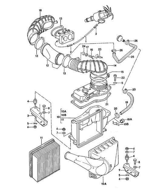 Diagram 106-000 Porsche 997 MK1 Carrera 2 3.6L 2005-08 Motor