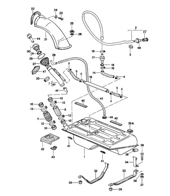 Diagram 201-000 Porsche Cayman 718C (982C) 2017>> Système de carburant, système d'échappement