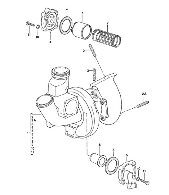 Diagram 202-025 Porsche 924 (1977-1988) Brandstofsysteem, uitlaatsysteem