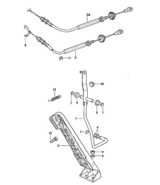 Gaspedaalbediening / Gaspedaalkabel voor handgeschakelde 924 1980 - 1985