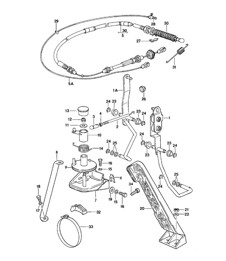 Commande d'accélérateur / Câble d'accélérateur pour boîte de vitesses automatique 924 1980 - 1985