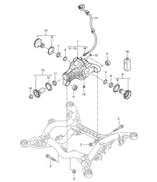 Rear axle differential / Ready for installation Cayenne 9PA (955) 2003-06
