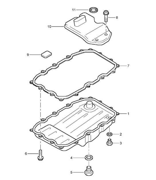 Diagram 340-01 Porsche 356A 1955-59 Transmisión