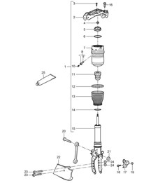 Suspension / Jambe de Force (PR:1BK, PASM) Cayenne 9PA (955) 2003-06