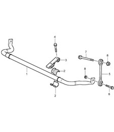 Vorderer Stabilisator (PR:0AB) Cayenne 9PA (955) 2003-06
