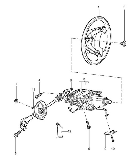 Diagram 403-05 Porsche 991 (911) MK1 2012-2016 Front Axle, Steering 