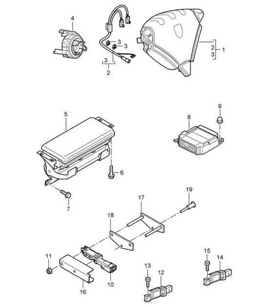 Diagram 403-06 Porsche Macan (95B) MK1 (2014-2018) Essieu avant, Direction 