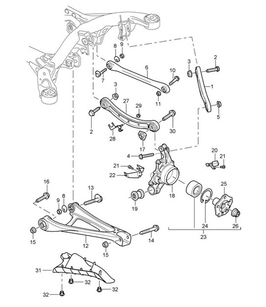 Diagram 501-00 Porsche Boxster 718 (982) 2017>> 后轴