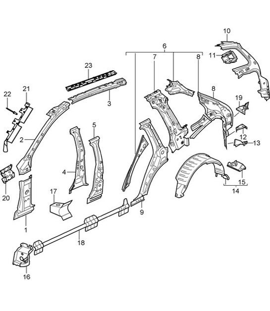Diagram 801-50 Porsche Macan (95B) MK1 (2014-2018) Body