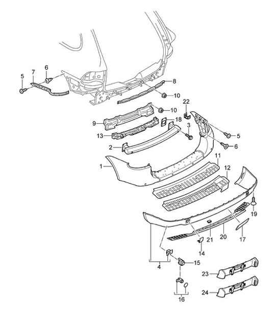 Diagram 802-05 Porsche 356 (1950-1965) Karosserie