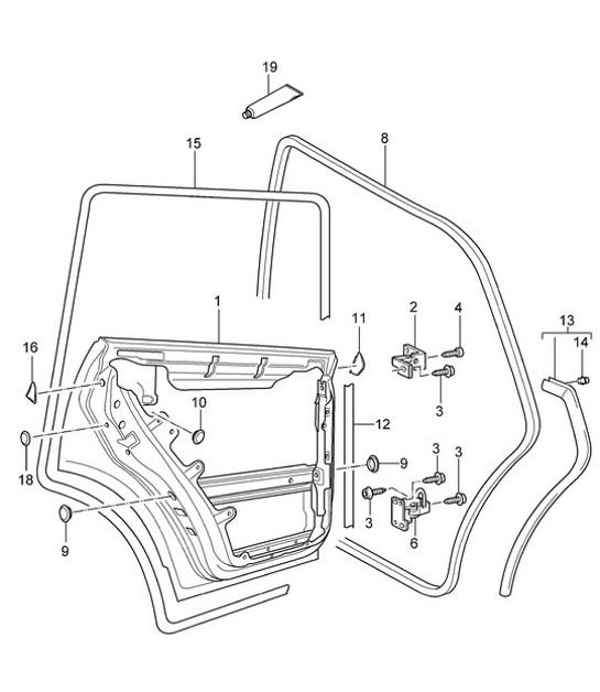 Diagram 804-05 Porsche Cayman 718C (982C) 2017>> Carrosserie