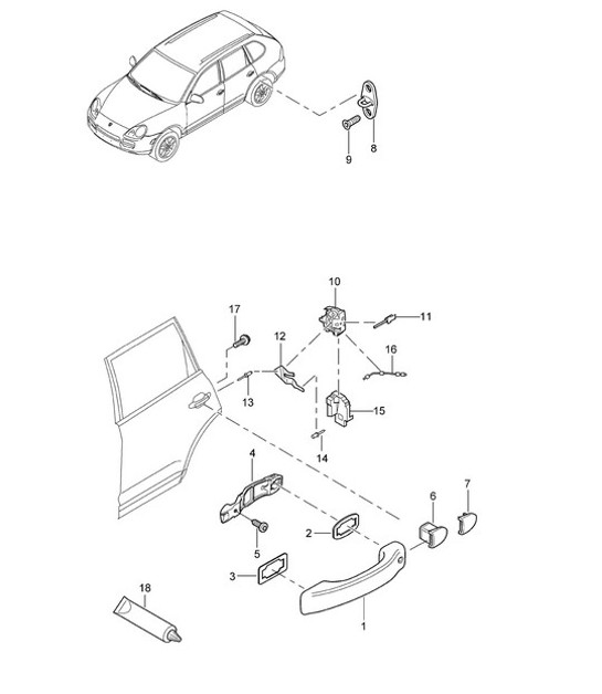 Diagram 804-20 Porsche Macan (95B) MK1 (2014-2018) Carrosserie