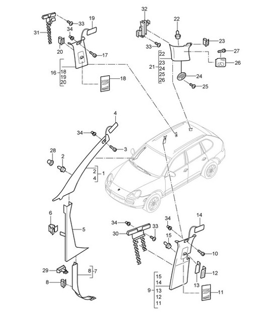 Diagram 807-25 Porsche Cayman 718C (982C) 2017>>  车身