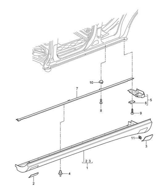 Diagram 810-11 Porsche 997 MK1 GT3 / GT3 RS 2007-09 Body