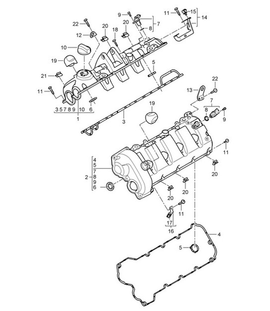 Diagram 103-004 Porsche 993 (911) C4S 1994-97 引擎
