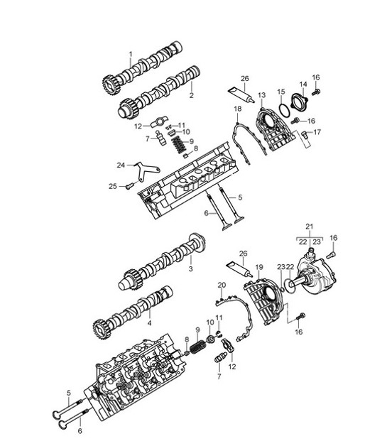 Diagram 103-013 Porsche 356 (1950-1965) Motore