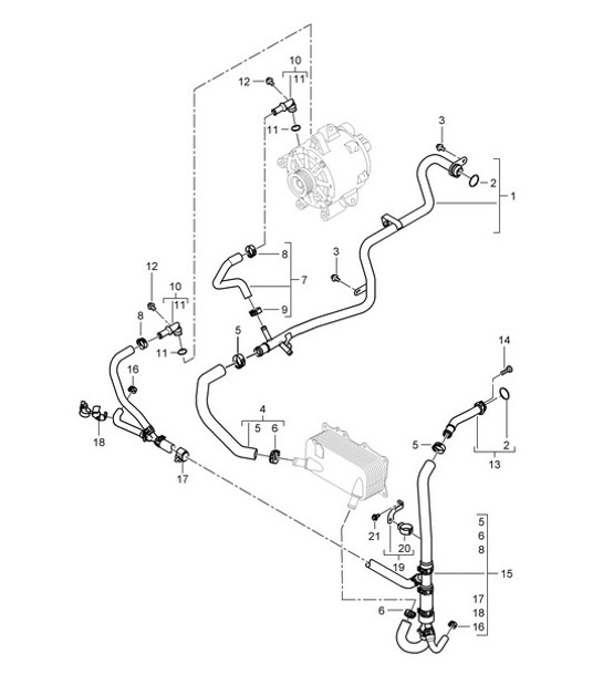 Diagram 105-015 Porsche Macan (95B) MK1 (2014-2018) Motor