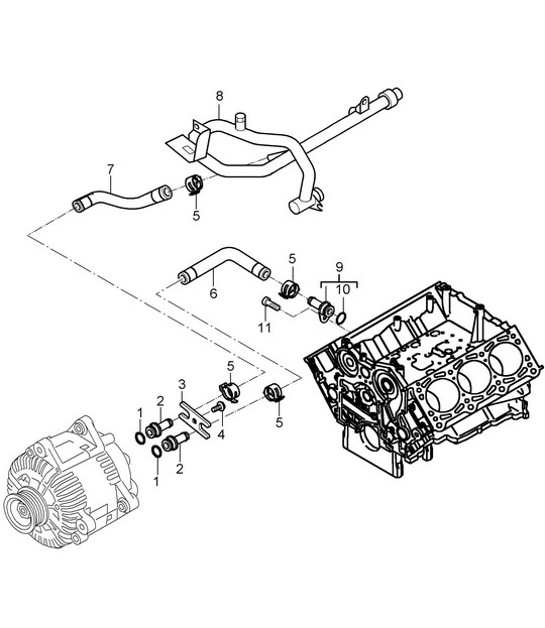 Diagram 105-021 Porsche Macan (95B) MK1 (2014-2018) Motor
