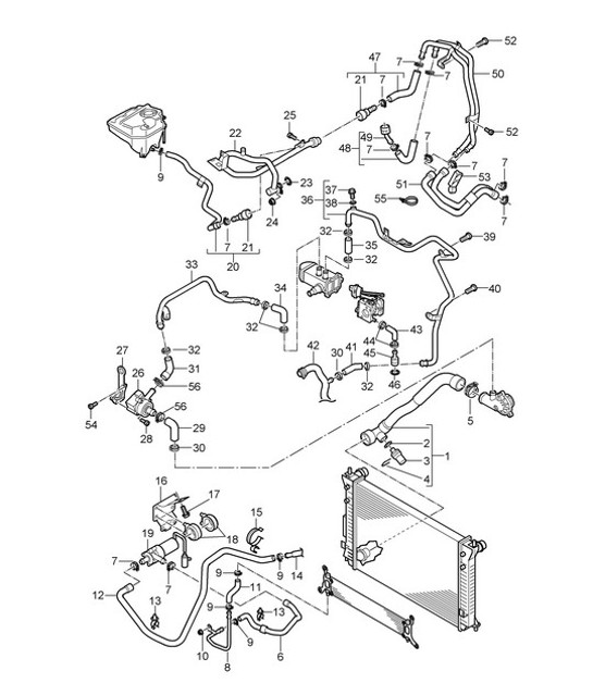 Diagram 105-042 Porsche 970.1 Panamera V6 3.6L 2WD 2009-13 Motor