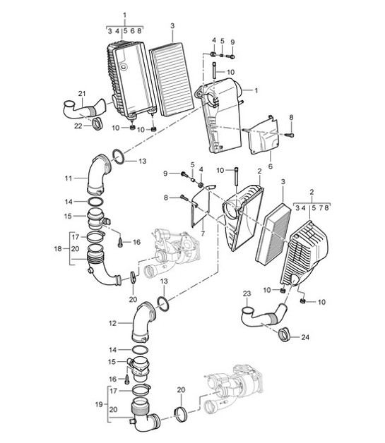Diagram 106-005 Porsche Macan (95B) MK1 (2014-2018) Motore