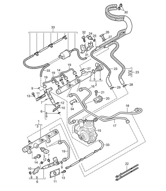 Diagram 107-008 Porsche 997 MK1 Carrera 2 3.6L 2005-08 Motor