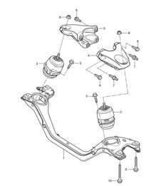 Motorhebevorrichtung - UNTEN - (Modell: 059D) Cayenne 9PA1 (957) 3.0L Diesel 2007-10