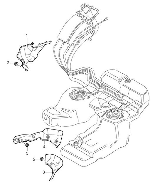 Diagram 201-010 Porsche Cayman 718C (982C) 2017>> Fuel System, Exhaust System