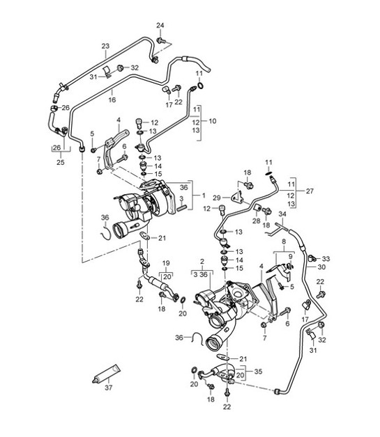 Diagram 202-030 Porsche Boxster 981 Spyder 3.8L 2016 Sistema de combustible, sistema de escape