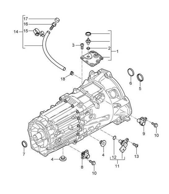 Diagram 302-005 Porsche 997 MK1 Carrera 2S 3.8L 2005-08 Transmission