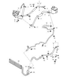 Dirección asistida / Tuberías / Enfriador de aceite / Piezas diferentes para -PDCC- (PR:D5V,D5Z) Cayenne 9PA1 (957) 4.8L 2007-10
