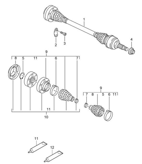 Diagram 501-010 Porsche 911 & 912 (1965-1989) Rear Axle