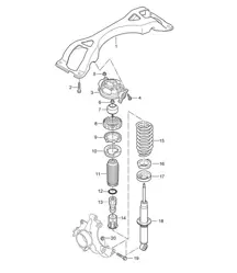 Suspension / Traverse / Jambe d'amortisseur (PR:1BA,1BW, 1BH) Cayenne 9PA1 (957) 2007-10
